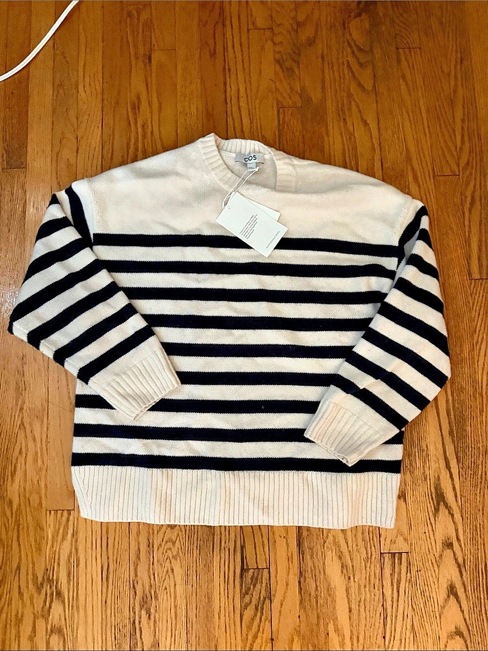COS Oversized Striped Jumper Black & White